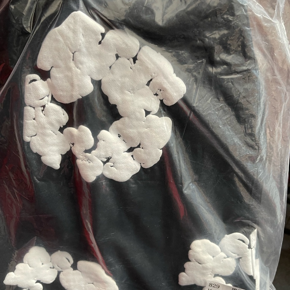 Black Shorts with White Cloud Design